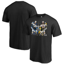 Load image into Gallery viewer, Boston Bruins Vs. St. Louis Blues 2019 Stanley Cup Final Dueling Even Strength Matchup T-Shirt - Black NHL Guys Tee
