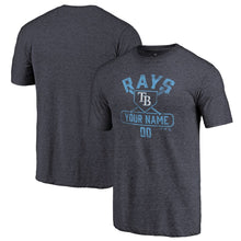 Load image into Gallery viewer, Tampa Bay Rays Personalized Base Runner Tri-Blend T-Shirt - Navy MLB Guys Tee
