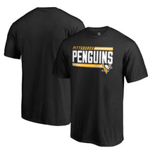 Load image into Gallery viewer, Pittsburgh Penguins Iconic Collection On Side Stripe Big And Tall T-Shirt - Black NHL Guys Tee
