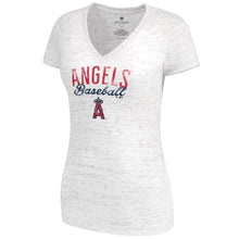 Load image into Gallery viewer, Los Angeles Angels Let Loose By Rnl Women&#39;s Endless Deep V-Neck T-Shirt - White MLB Ladies V-Neck
