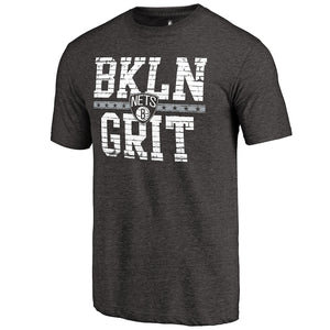 Brooklyn Nets Brick Work Hometown Collection Tri-Blend T-Shirt - Dark Gray NBA Guys Tee