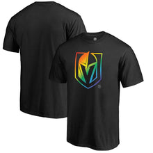 Load image into Gallery viewer, Vegas Golden Knights Rainbow Pride Big And Tall T-Shirt - Black NHL Guys Tee
