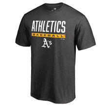 Load image into Gallery viewer, Oakland Athletics Win Stripe T-Shirt - Ash MLB Guys Tee
