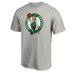 Boston Celtics Primary Team Logo T-Shirt - Heathered Gray NBA Guys Tee