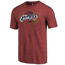 Load image into Gallery viewer, Cleveland Cavaliers Distressed Team Logo Tri-Blend T-Shirt - Heather Red NBA Guys Tee
