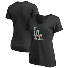 Load image into Gallery viewer, Los Angeles Dodgers Women&#39;s Lovely V-Neck T-Shirt - Black MLB Ladies V-Neck
