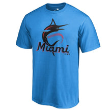 Load image into Gallery viewer, Miami Marlins Primary Logo T-Shirt - Blue MLB Guys Tee
