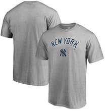 Load image into Gallery viewer, New York Yankees Team Lockup T-Shirt - Heathered Gray MLB Guys Tee
