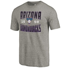 Load image into Gallery viewer, Arizona Diamondbacks Cooperstown Collection Antique Stack Tri-Blend T-Shirt - Gray MLB Guys Tee
