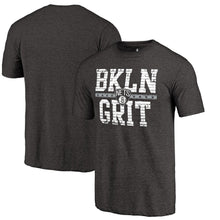 Load image into Gallery viewer, Brooklyn Nets Brick Work Hometown Collection Tri-Blend T-Shirt - Dark Gray NBA Guys Tee
