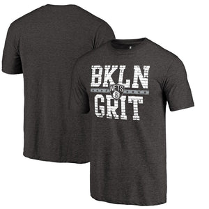 Brooklyn Nets Brick Work Hometown Collection Tri-Blend T-Shirt - Dark Gray NBA Guys Tee