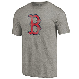 Boston Red Sox Distressed Team Tri-Blend T-Shirt - Heathered Gray MLB Guys Tee