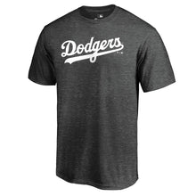 Load image into Gallery viewer, Los Angeles Dodgers Team Wordmark T-Shirt - Heathered Charcoal MLB Guys Tee
