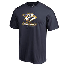 Load image into Gallery viewer, Nashville Predators Team Lockup T-Shirt - Navy NHL Guys Tee

