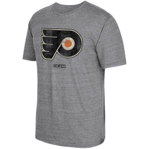 Philadelphia Flyers Adidas Heritage Logo Series Tri-Blend T-Shirt - Heathered Gray NHL Guys Tee