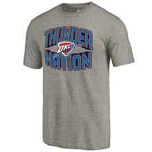 Load image into Gallery viewer, Oklahoma City Thunder Thunder Nation Hometown Collection Tri-Blend T-Shirt - Gray NBA Guys Tee

