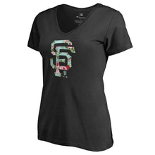 Load image into Gallery viewer, San Francisco Giants Women&#39;s Lovely V-Neck T-Shirt - Black MLB Ladies V-Neck
