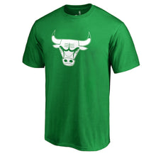 Load image into Gallery viewer, Chicago Bulls St. Patrick's Day White Logo T-Shirt - Green NBA Guys Tee
