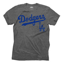 Load image into Gallery viewer, Los Angeles Dodgers Majestic Threads Granite Tri-Blend Crew T-Shirt - Gray MLB Guys Tee
