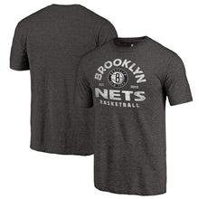 Load image into Gallery viewer, Brooklyn Nets Vintage Arch Tri-Blend T-Shirt - Black NBA Guys Tee
