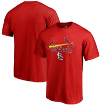 Load image into Gallery viewer, St. Louis Cardinals Team Lockup T-Shirt - Red MLB Guys Tee
