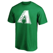 Load image into Gallery viewer, Arizona Diamondbacks St. Patrick&#39;s Day White Logo T-Shirt – Green MLB Guys Tee
