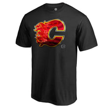 Load image into Gallery viewer, Calgary Flames Midnight Mascot T-Shirt - Black NHL Guys Tee
