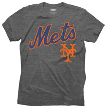 Load image into Gallery viewer, New York Mets Majestic Threads Granite Tri-Blend Crew T-Shirt - Gray MLB Guys Tee

