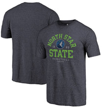 Load image into Gallery viewer, Minnesota Timberwolves North Star State Hometown Collection Tri-Blend T-Shirt - Navy NBA Guys Tee
