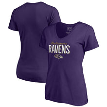 Load image into Gallery viewer, Baltimore Ravens Nfl Pro Line By Women&#39;s Nostalgia T-Shirt - Purple NFL LADIES V-Neck
