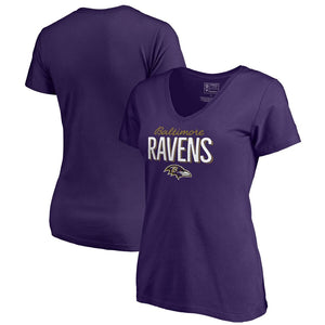 Baltimore Ravens Nfl Pro Line By Women's Nostalgia T-Shirt - Purple NFL LADIES V-Neck