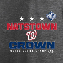 Load image into Gallery viewer, Washington Nationals 2019 World Series Champions Cut Off T-Shirt - Heather Charcoal MLB Guys Tee
