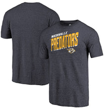 Load image into Gallery viewer, Nashville Predators Slant Strike Tri-Blend T-Shirt - Navy NHL Guys Tee
