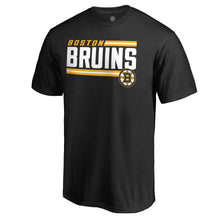 Load image into Gallery viewer, Boston Bruins Iconic Collection On Side Stripe T-Shirt - Black NHL Guys Tee

