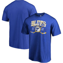 Load image into Gallery viewer, St. Louis Blues Line Shift T-Shirt - Blue NHL Guys Tee
