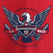 Load image into Gallery viewer, Washington Nationals Women&#39;s 2019 World Series Champions Hometown Neighborhood V-Neck T-Shirt - Red MLB Ladies V-Neck
