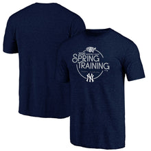 Load image into Gallery viewer, New York Yankees 2020 Mlb Spring Training Round Trip Tri-Blend T-Shirt - Heathered Navy MLB Guys Tee
