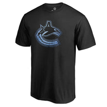Load image into Gallery viewer, Vancouver Canucks Pond Hockey T-Shirt - Black NHL Guys Tee
