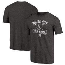 Load image into Gallery viewer, Chicago White Sox Personalized Base Runner Tri-Blend T-Shirt - Black MLB Guys Tee
