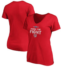 Load image into Gallery viewer, Washington Nationals Women&#39;s 2019 World Series Bound Authentic Collection V-Neck T-Shirt - Red MLB Ladies V-Neck
