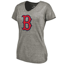 Load image into Gallery viewer, Boston Red Sox Women&#39;s Primary Logo Tri-Blend V-Neck T-Shirt - Ash MLB Ladies V-Neck
