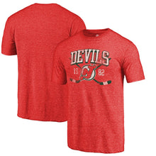 Load image into Gallery viewer, New Jersey Devils Vintage Collection Line Shift Tri-Blend T-Shirt - Red NHL Guys Tee
