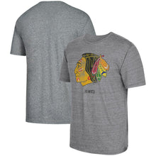 Load image into Gallery viewer, Chicago Blackhawks Adidas Heritage Logo Series Tri-Blend T-Shirt - Heathered Gray NHL Guys Tee
