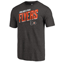 Load image into Gallery viewer, Philadelphia Flyers Slant Strike Tri-Blend T-Shirt - Black NHL Guys Tee

