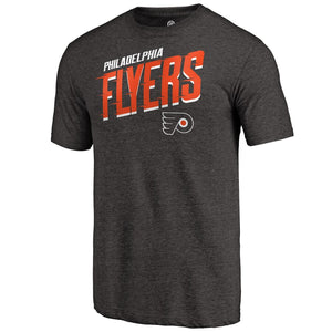 Philadelphia Flyers Slant Strike Tri-Blend T-Shirt - Black NHL Guys Tee