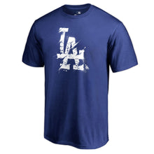 Load image into Gallery viewer, Los Angeles Dodgers Splatter Logo T-Shirt - Royal MLB Guys Tee
