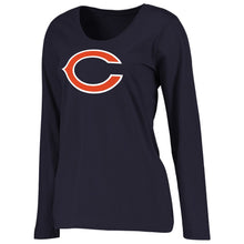 Load image into Gallery viewer, Chicago Bears Nfl Pro Line Women's Plus Size Primary Logo Long Sleeve T-Shirt - Navy NFL Ladies V-Neck Long Sleeve
