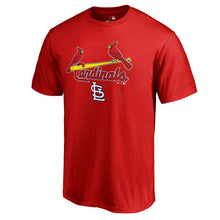 Load image into Gallery viewer, St. Louis Cardinals Team Lockup T-Shirt - Red MLB Guys Tee
