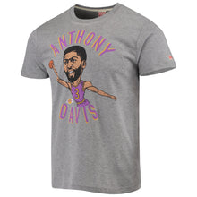 Load image into Gallery viewer, Anthony Davis Los Angeles Lakers Caricature Tri-Blend T-Shirt - Gray NBA Guys Tee
