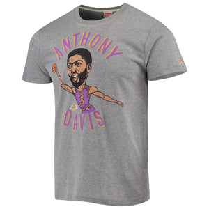 Anthony Davis Los Angeles Lakers Caricature Tri-Blend T-Shirt - Gray NBA Guys Tee